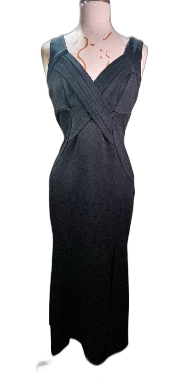 Vivid Aura Evening Dress Size 8 Women's Black Mob Wife Glam Cocktail Piece